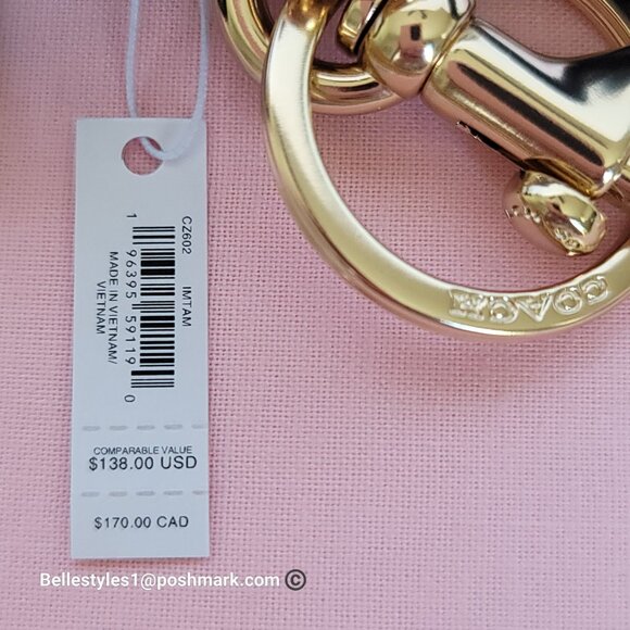 COACH Mini Court Backpack Bag Charm In Signature Canvas With Floral Print-Tan🎈⭐ - Picture 14 of 15